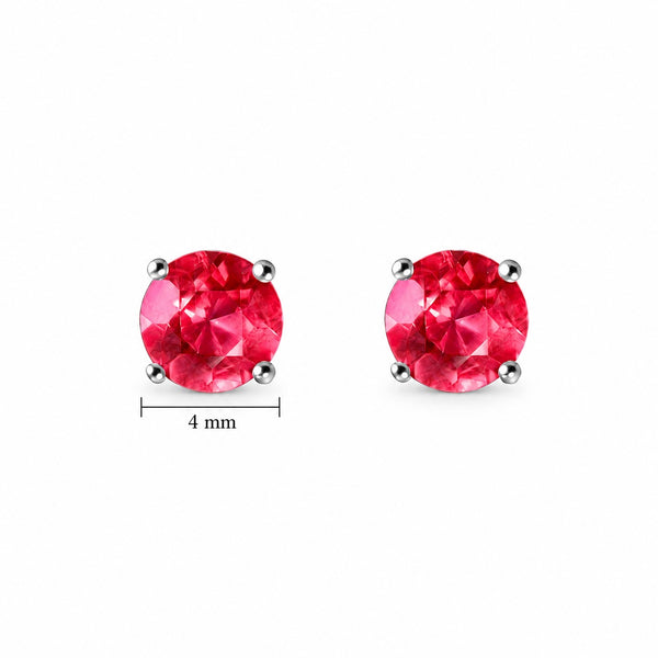 Natural Burmese Ruby Pendant & Stud Earring Set | Sterling Silver