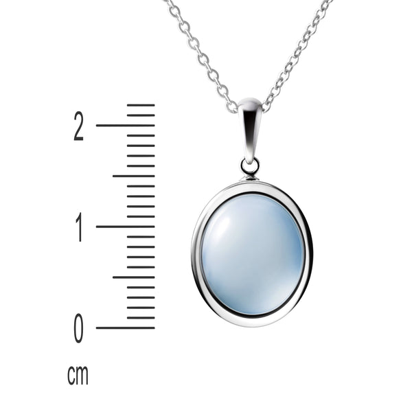 Dainty Natural Aquamarine Gemstone Pendant Necklace & 925 Sterling Silver
