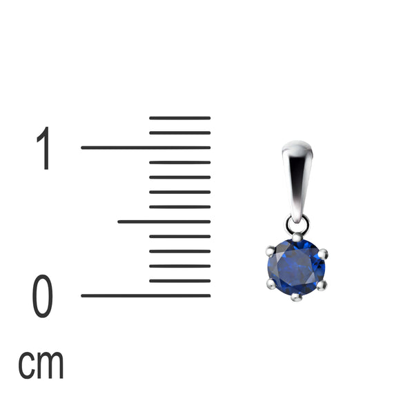 Tiny Natural Blue Iolite Gemstone & Sterling Silver Pendant Necklace. Length: 50cm