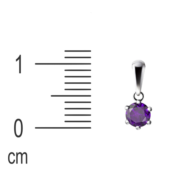 Tiny Natural Blue Amethyst Gemstone & Sterling Silver Pendant Necklace. Length: 50cm