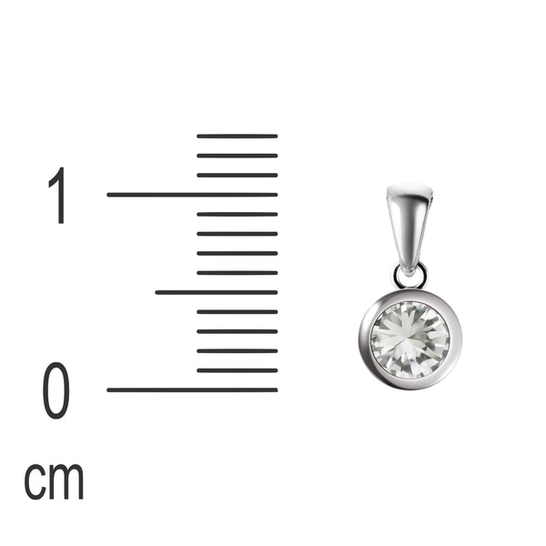 Sterling Silver Small & Dainty Natural White Topaz Gemstone Pendant Necklace Length: 50cm. Pendant Length with bale : 1.4cm