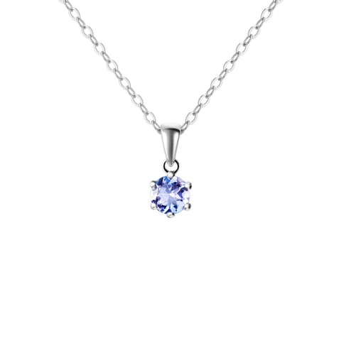 Natural Tanzanite Sterling Silver Pendant Necklace – 50cm Chain - Franki Baker Jewellery