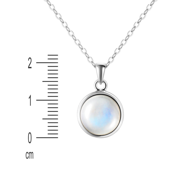 Dainty Sterling Silver Rainbow Moonstone Pendant Necklace, 50cm