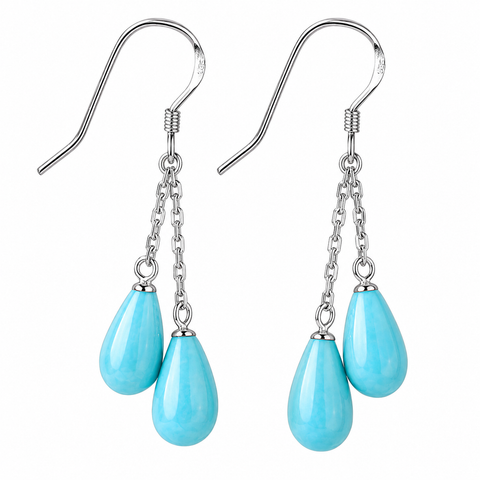Turquoise and Sterling Silver Dangle Earrings - Franki Baker Jewellery