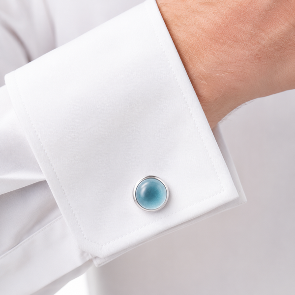 Natural Blue Topaz Sterling Silver Cufflinks - Franki Baker Jewellery