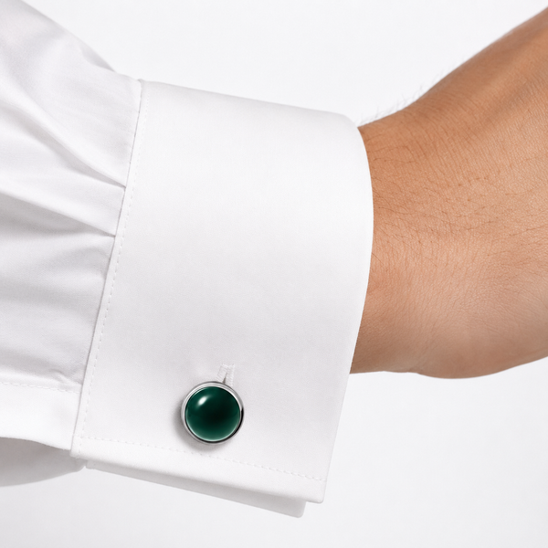 Genuine Natural Chrysoprase Gemstone & Sterling Silver Cufflinks. - Franki Baker Jewellery