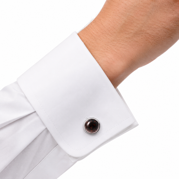 Natural Bloodstone Gemstone & Sterling Silver Cufflinks.