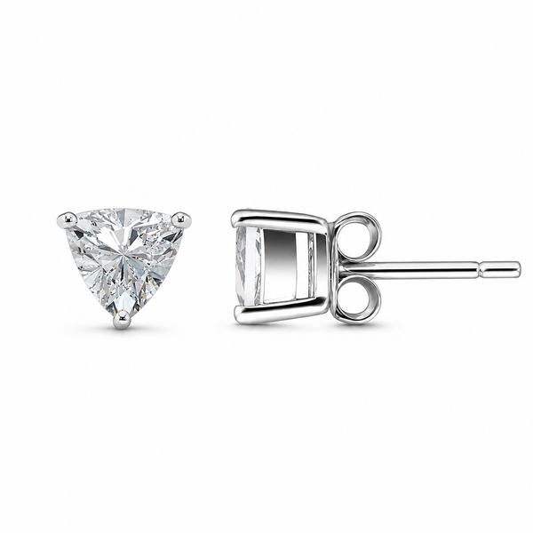 White Topaz Stud Earrings – Sterling Silver
