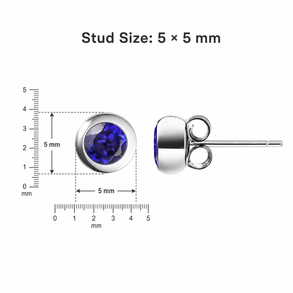 Iolite Gemstone Stud Earrings in Sterling Silver | Franki Baker