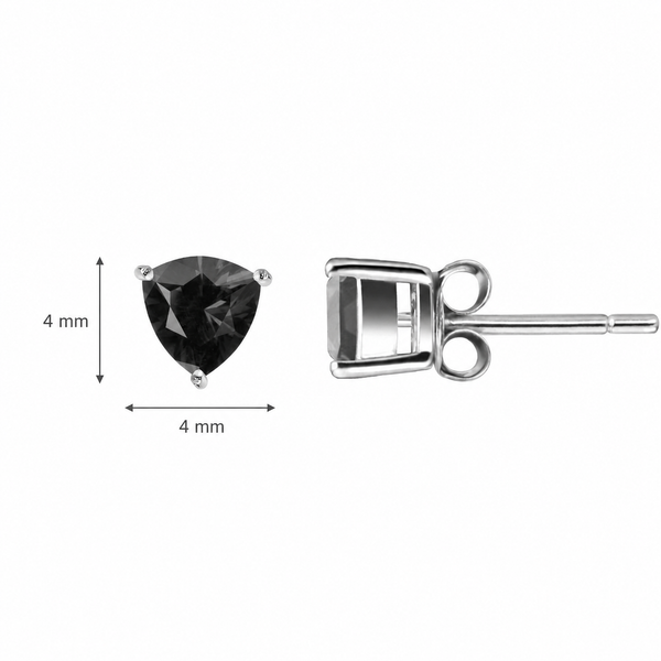 Black Spinel Stud Earrings – Sterling Silver