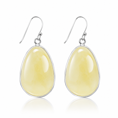 Sterling Silver Natural Lemon Quartz Statement Drop Earrings - Franki Baker Jewellery