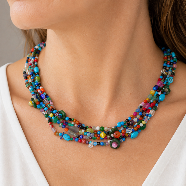 Multi-Coloured Chunky Gemstone Necklace