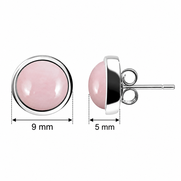 Pink Opal Stud Earrings – Sterling Silver - Franki Baker Jewellery