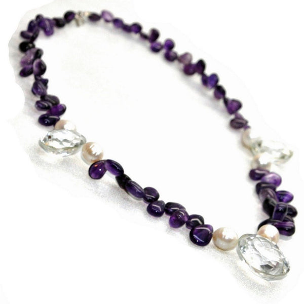 Amethyst and Rock Crystal Statement Necklace - Franki Baker Jewellery