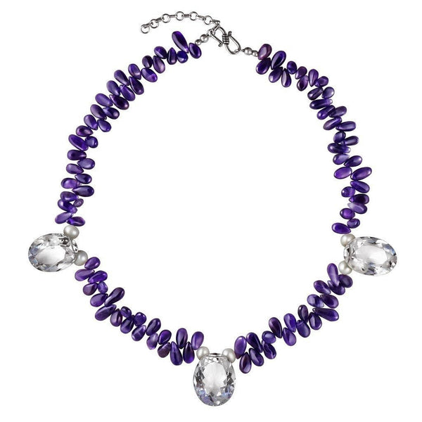 Amethyst and Rock Crystal Statement Necklace - Franki Baker Jewellery
