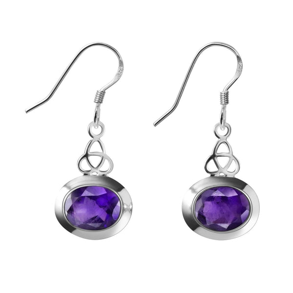 Amethyst and Silver Arts and Crafts Style Earrings - Franki Baker Jewellery