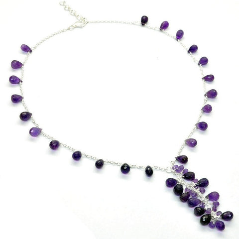 Amethyst and Sterling Silver Necklace - Franki Baker Jewellery