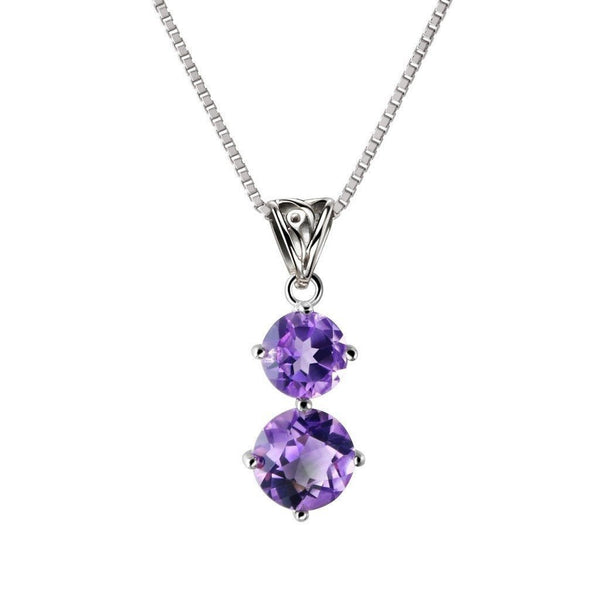 Amethyst and Sterling Silver Pendant Necklace and Drop Earrings Jewellery Set - Franki Baker Jewellery