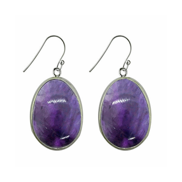 Amethyst & Silver Statement Drop Earrings - Franki Baker Jewellery