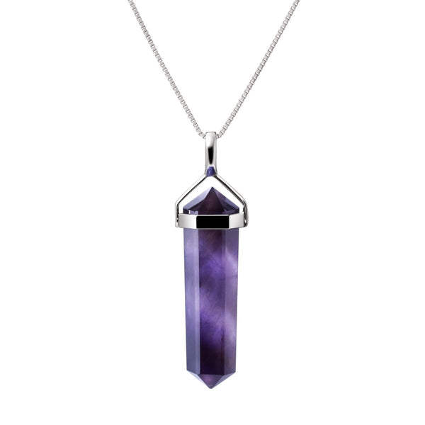 Amethyst & Sterling Silver Point Pendant Necklace - Franki Baker Jewellery