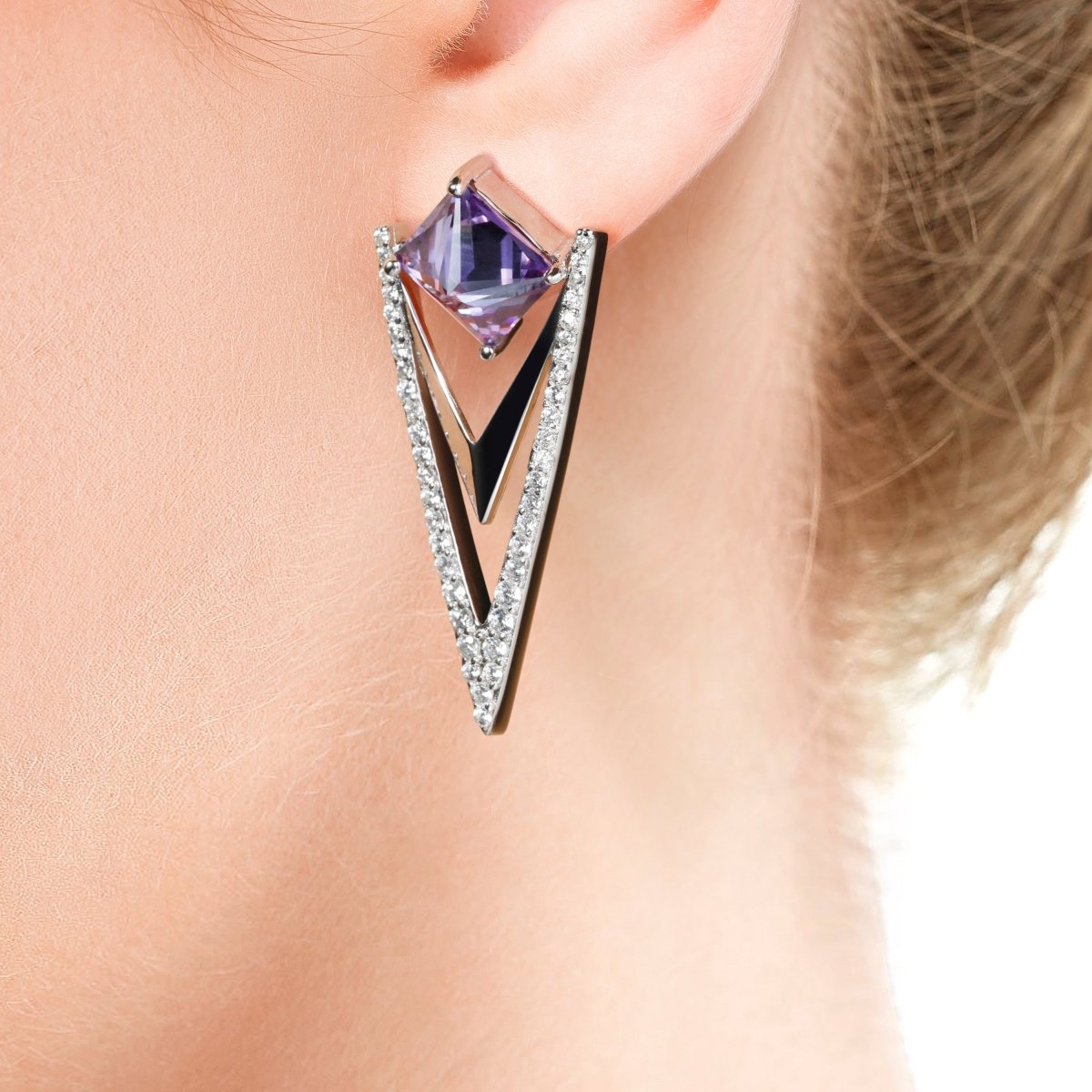 Art Deco Silver and Marcasite Faux Pearl Drop Earrings | Arabella Bianco