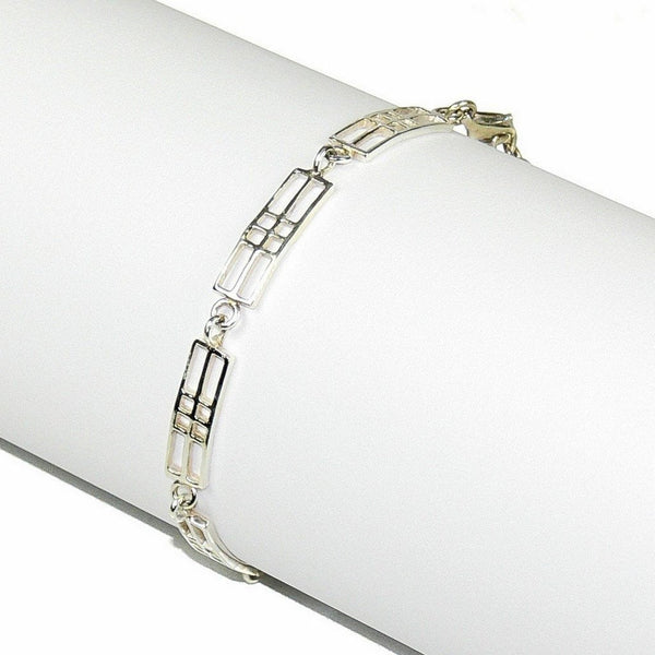 Arts and Crafts Style Sterling Silver Tennis Bracelet - Franki Baker Jewellery