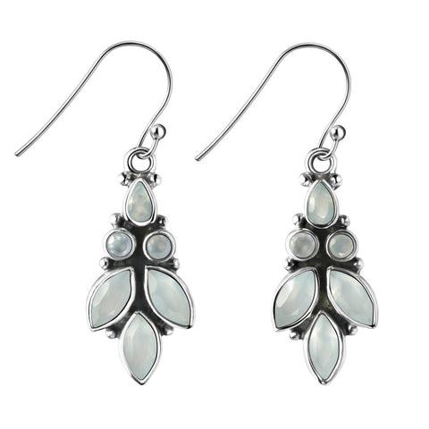 Baby Blue Aqua Chalcedony and Sterling Silver Drop Earrings - Franki Baker Jewellery