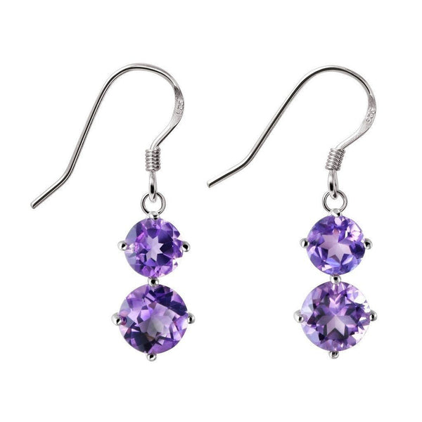 Beautiful Faceted Amethyst and Sterling Silver Drop Earrings - Franki Baker Jewellery