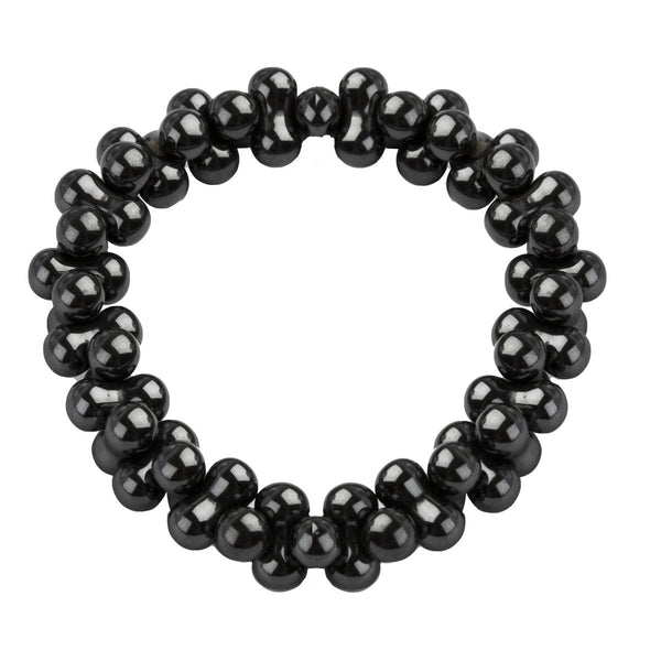 Black Natural Hematite Gemstone Bead Expanding Bracelet - Franki Baker Jewellery