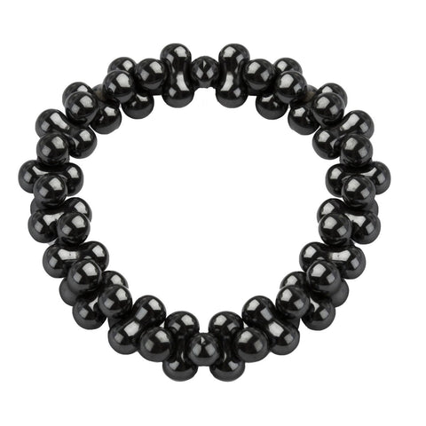 Black Natural Hematite Gemstone Bead Expanding Bracelet - Franki Baker Jewellery