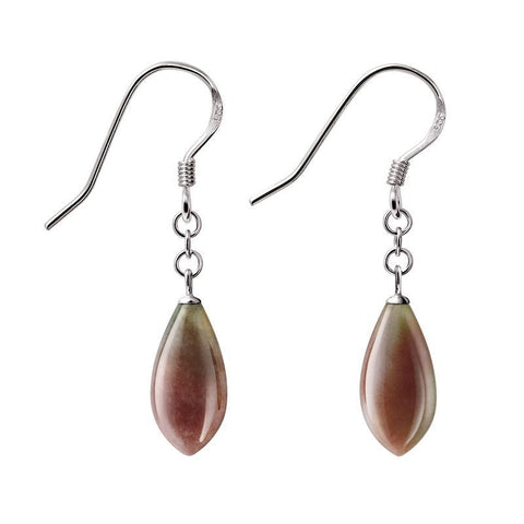Bloodstone (Heliotrope) Gemstones and 925 Sterling Silver Drop Earrings . - Franki Baker Jewellery