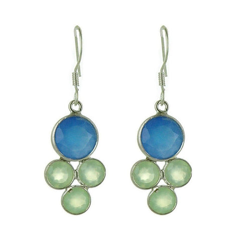 Blue-Green Aqua Chalcedony Drop Earrings - Franki Baker Jewellery