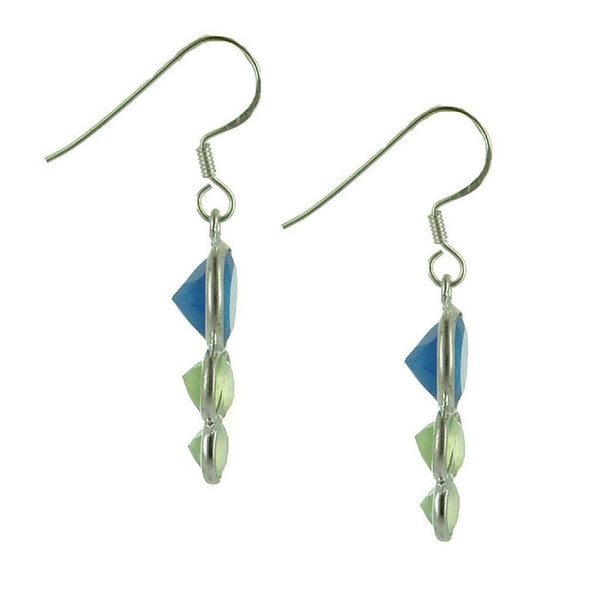 Blue-Green Aqua Chalcedony Drop Earrings - Franki Baker Jewellery