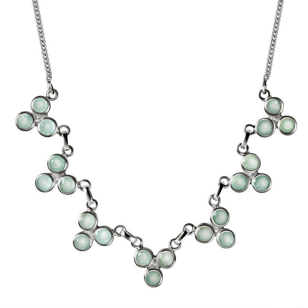 Blue-Green Aqua Chalcedony Gemstone and Sterling Silver Necklace - Franki Baker Jewellery