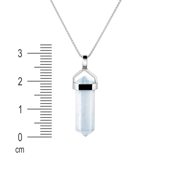 Blue Green Kyanite & Sterling Silver Double Point Pendant