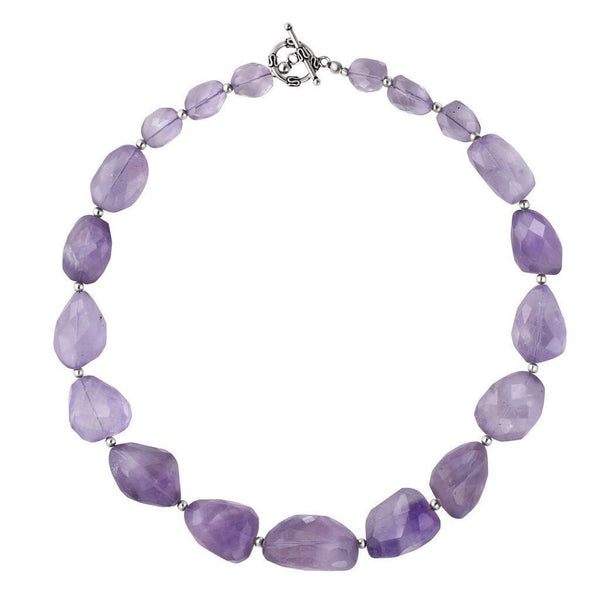 Chunky Pale Purple Amethyst and Silver Statement Necklace - Franki Baker Jewellery