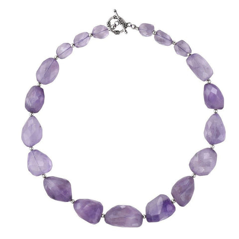 Chunky Pale Purple Amethyst and Silver Statement Necklace - Franki Baker Jewellery