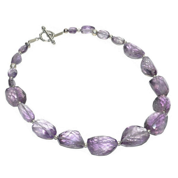 Chunky Pale Purple Amethyst and Silver Statement Necklace - Franki Baker Jewellery
