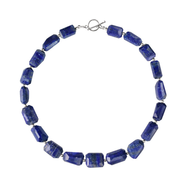 Chunky Statement Lapis Lazuli Gemstone & Sterling Silver Necklace - Franki Baker Jewellery