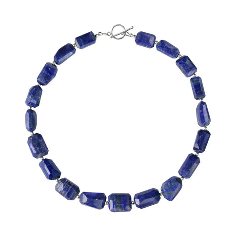 Chunky Statement Lapis Lazuli Gemstone & Sterling Silver Necklace - Franki Baker Jewellery