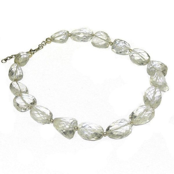 Chunky Statement Natural Rock Crystal and Sterling Silver Necklace - Franki Baker Jewellery