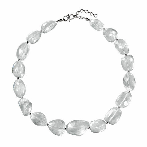 Chunky Statement Natural Rock Crystal and Sterling Silver Necklace - Franki Baker Jewellery