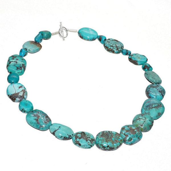 Chunky Statement Turquoise and Silver Necklace - Franki Baker Jewellery