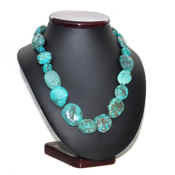 Chunky Statement Turquoise and Silver Necklace - Franki Baker Jewellery