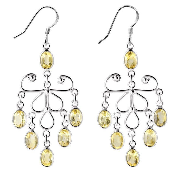 Citrine and Silver Chandelier Dangle Earrings - Franki Baker Jewellery