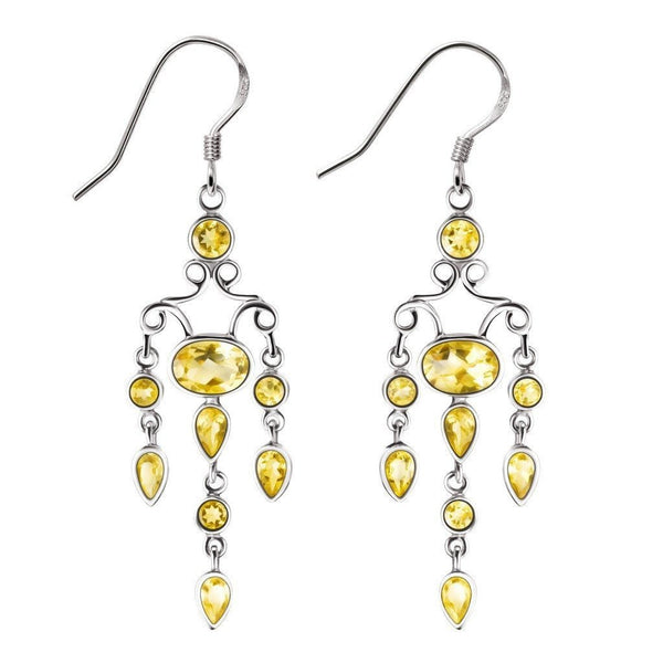 Citrine and Sterling Silver Chandelier Earrings - Franki Baker Jewellery
