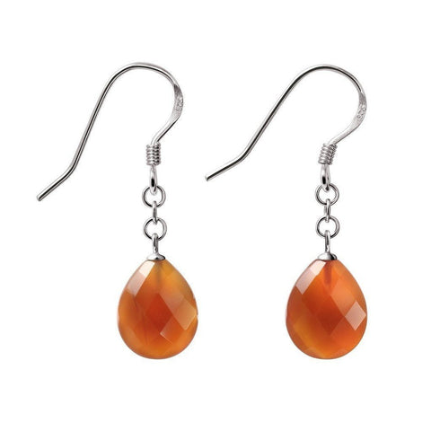 Classic Carnelian and Sterling Silver Drop Earrings - Franki Baker Jewellery