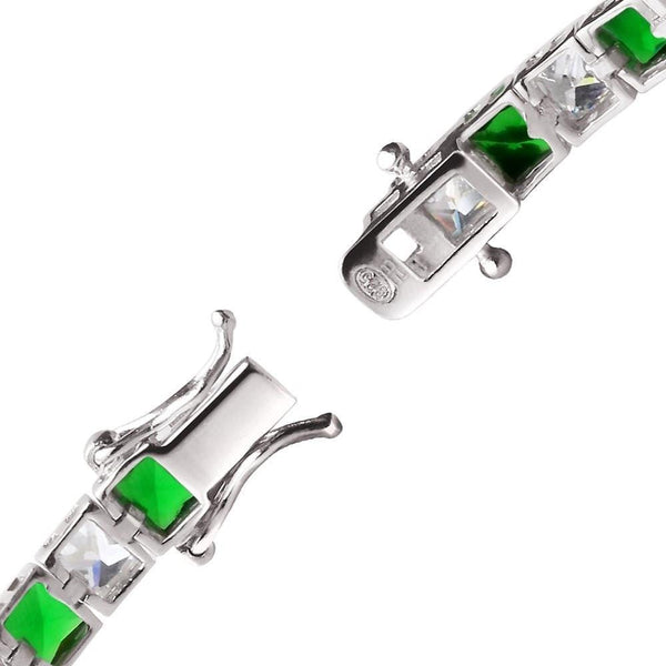 Classic Emerald and Diamond CZ Tennis Bracelet. - Franki Baker Jewellery
