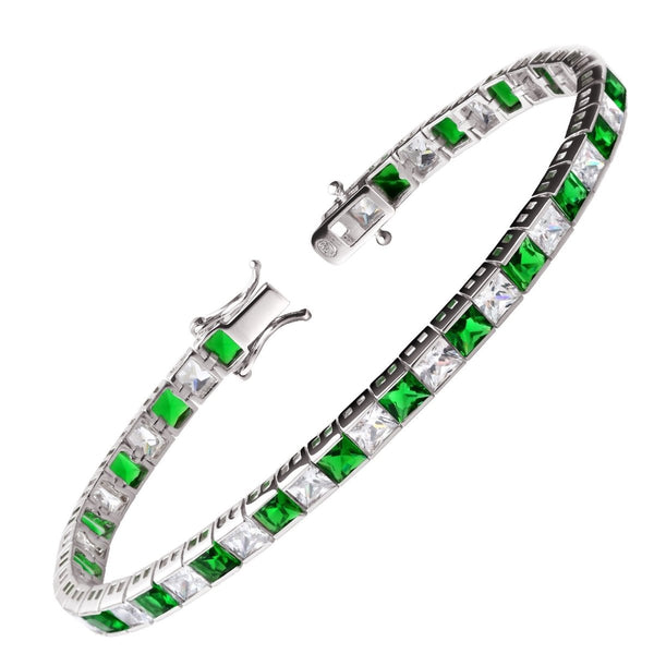 Classic Emerald and Diamond CZ Tennis Bracelet. - Franki Baker Jewellery