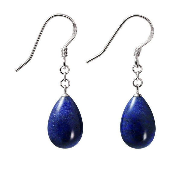 Classic Lapis Lazuli and Sterling Silver Drop Earrings - Franki Baker Jewellery